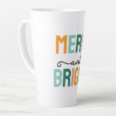 Merry Christmas Classical Unique Minimalist Plain カフェラテマグ (左アングル)