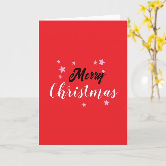 Merry Christmas Classical Unique Minimalist Plain カード (黄色い花)