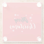 Merry Christmas Classical Unique Minimalist Plain ガラスコースター (裏面)