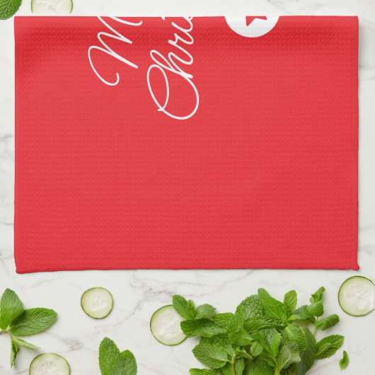 Merry Christmas Classical Unique Minimalist Plain キッチンタオル (折り畳み)