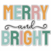 Merry Christmas Classical Unique Minimalist Plain シール (正面)