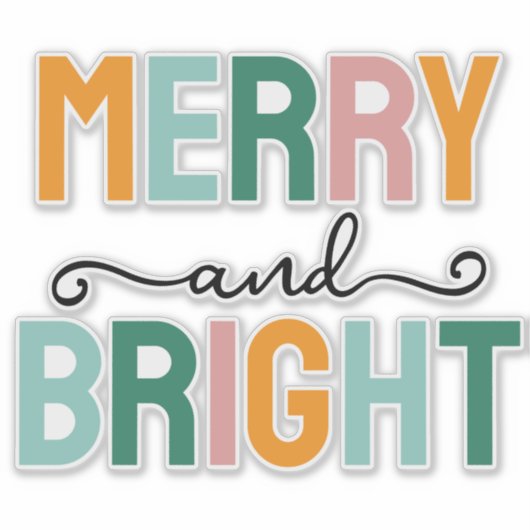 Merry Christmas Classical Unique Minimalist Plain シール (正面)