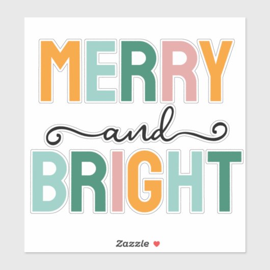 Merry Christmas Classical Unique Minimalist Plain シール (シート)