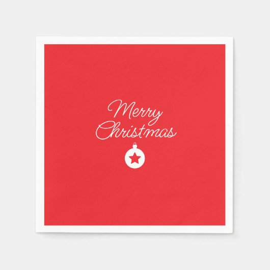 Merry Christmas Classical Unique Minimalist Plain スタンダードカクテルナプキン (正面)