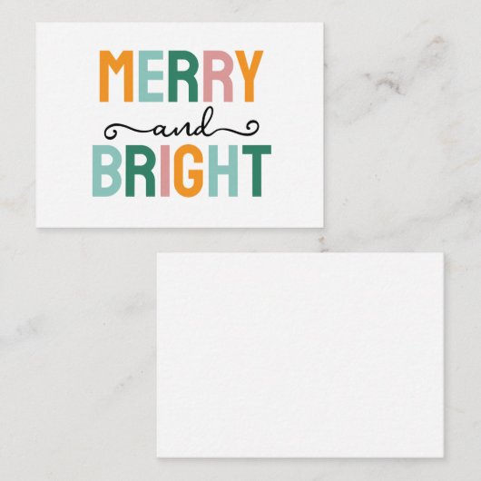 Merry Christmas Classical Unique Minimalist Plain ノートカード (正面/裏面)