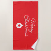 Merry Christmas Classical Unique Minimalist Plain ビーチタオル (正面)