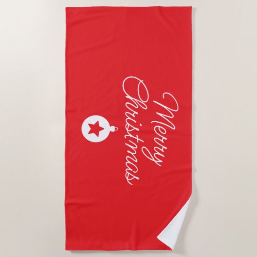 Merry Christmas Classical Unique Minimalist Plain ビーチタオル (正面)