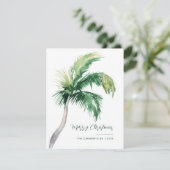Merry Christmas Coastal Palm Tree Modern シーズンカード (スタンド正面)