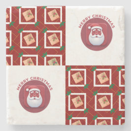 merry christmas coasters pattern and logo ストーンコースター