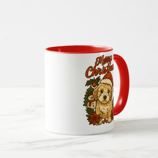 Merry Christmas Cockapoo Mug マグカップ (正面右)