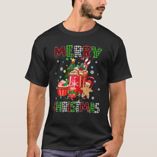 Merry Christmas Coffee Biscuit Lover Cookie Baker Tシャツ (正面)