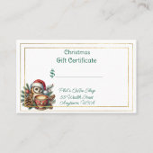 Merry Christmas Coffee Shop Gift Certificate 名刺 (正面)