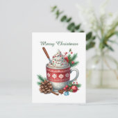 Merry Christmas coffee snowman  シーズンポストカード (スタンド正面)