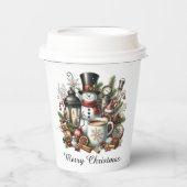 Merry Christmas coffee snowman  紙コップ (正面)