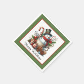 Merry Christmas coffee snowman Paper napkins スタンダードカクテルナプキン (角)