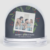 Merry Christmas Collage Custom Modern Holly (裏面)