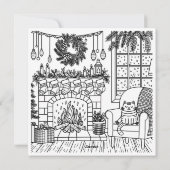 Merry Christmas Color Me Fireplace & Stockings シーズンカード (裏面)