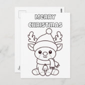 Merry Christmas Color Me Reindeer ポストカード (正面/裏面)