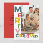 Merry Christmas Colorful Photo 招待状 (正面/裏面)