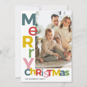 Merry Christmas Colorful Photo 招待状 (正面)