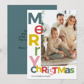 Merry Christmas Colorful Photo 招待状 (正面/裏面)