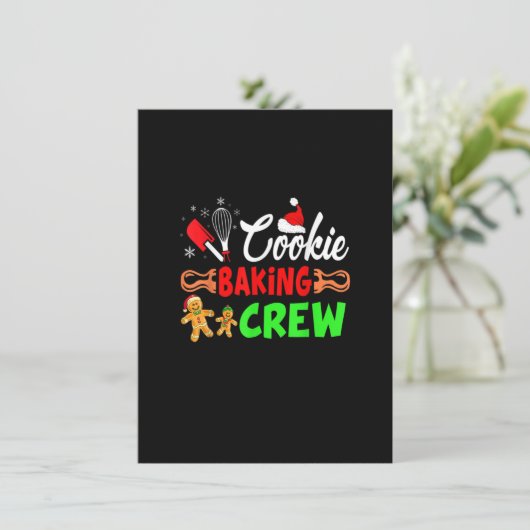 Merry Christmas Cookie Baking Crew Funny Baking Ba 招待状 (スタンド正面)
