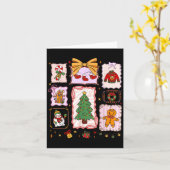 Merry Christmas Coquette Bow Family Xmas Men Women カード (黄色い花)