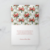 Merry Christmas Coquette Bow, Ribbon Frame 1 Photo シーズンカード (内部)