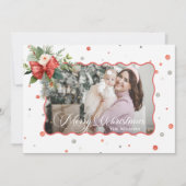 Merry Christmas Coquette Bow, Ribbon Frame 1 Photo シーズンカード (正面)