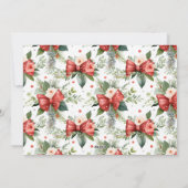 Merry Christmas Coquette Bow, Ribbon Frame 1 Photo シーズンカード (裏面)