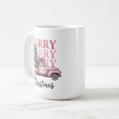 Merry Christmas Coquette Bow Xmas Holiday Season コーヒーマグカップ (正面左)