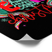 Merry Christmas Coquette Preppy Bow Tree For Woman ポスター (角)