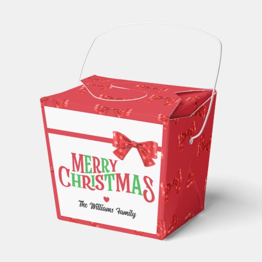 Merry Christmas Coquette Red Bow フェイバーボックス (正面サイド)