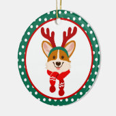 Merry Christmas Corgi Dog Ornament セラミックオーナメント (左)