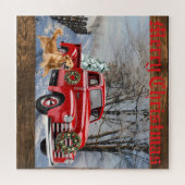 Merry Christmas Country Farm Scene Holiday Puzzle ジグソーパズル (横)