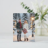 Merry Christmas Couples Photo Front シーズンポストカード (スタンド正面)