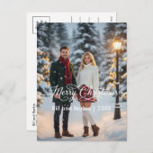 Merry Christmas Couples Photo Front シーズンポストカード (正面/裏面)