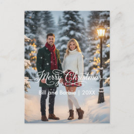 Merry Christmas Couples Photo Front シーズンポストカード