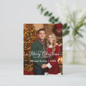 Merry Christmas Couples Photo Front シーズンポストカード (スタンド正面)