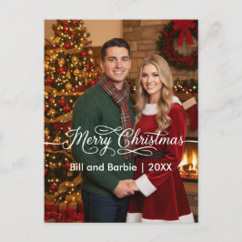 Merry Christmas Couples Photo Front シーズンポストカード