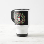 Merry Christmas – couronne de houx & Santa トラベルマグ (正面左)