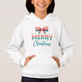 Merry Christmas Cozy Kids Festive Bow Sweatshirt (正面)