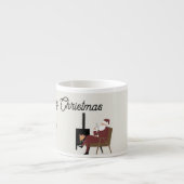 Merry Christmas Cozy Santa Fireplace Espresso Mug  エスプレッソカップ (正面)