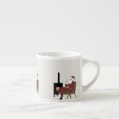 Merry Christmas Cozy Santa Fireplace Espresso Mug  エスプレッソカップ (右)