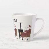 Merry Christmas Cozy Santa Fireplace Latte Coffee  カフェラテマグ (右)