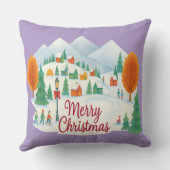 Merry Christmas Cozy Winter Holiday Throw Pillow クッション (裏面)