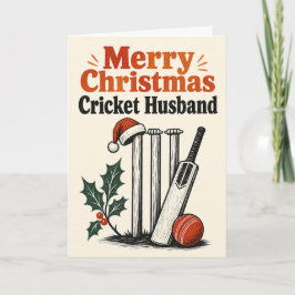 Merry Christmas Cricket Husband Card カード