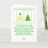 Merry Christmas Cross Fabric Font Word Art On Tree シーズンカード (裏面)
