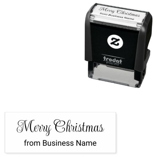 Merry Christmas Cursive Script from Business Name セルフインキングスタンプ (インサイチュ)