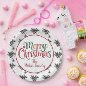Merry Christmas – Custom Family Greeting ペーパープレート (パーティー)